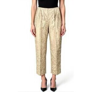 TALBOTS 100% Silk PANTS Sz 8 FULLY LINED EMBROIDERED PURE SILK Old Money